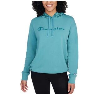 Champion NWT Ladies’ Leopard Print Hoodie Aqua L